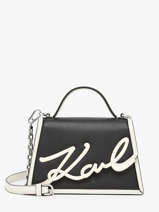 Cross Body Tas K Signature Leder Karl lagerfeld Zwart k signature 245W3072